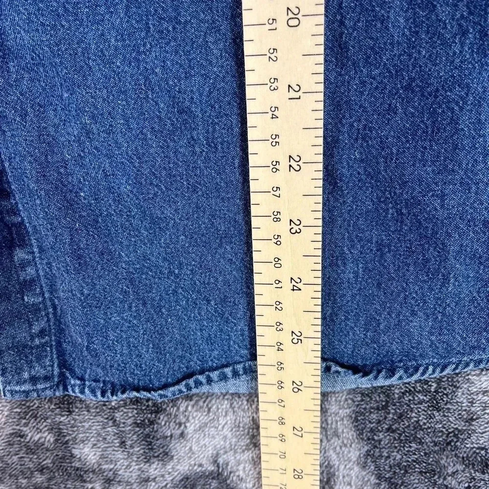 Vtg British Khaki Embroidered Horse Denim Button Up Women's 6 Chambray *READ - Picture 7 of 10